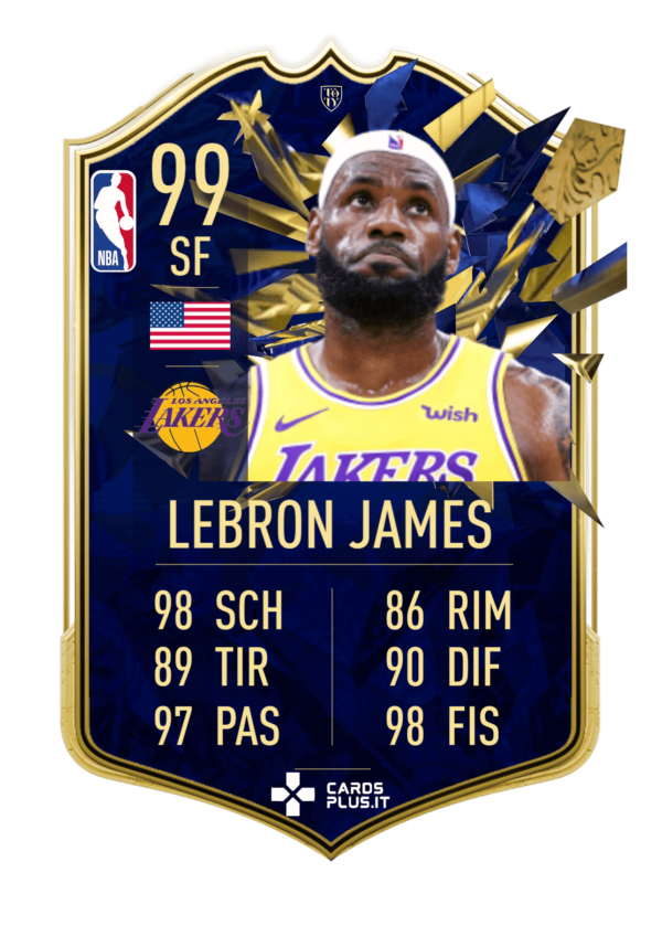 NBA TOTY card Lebron James gigante personalizzata