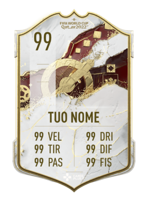 FUT 23 World Cup Icon official design - Card personalizzabile e stampabile