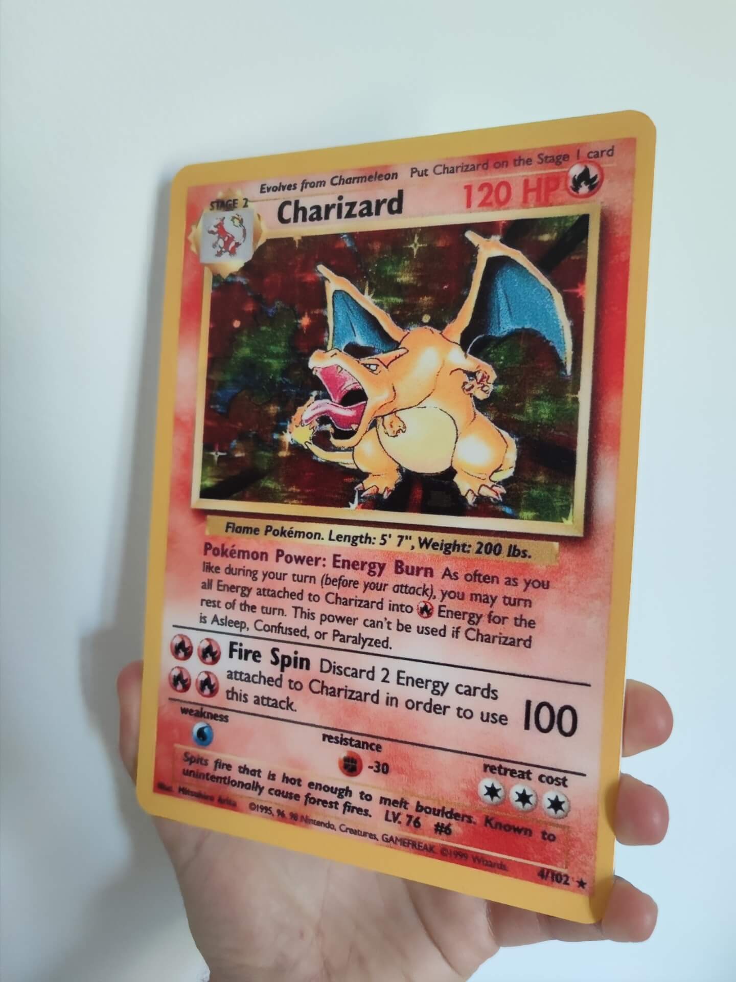 Carta Pokémon Charizard SET base rigida